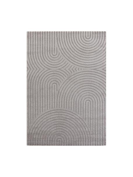 Obdélníkový koberec s reliéfovým povrchem Pangalo, 40 % polyester, 60 % polypropylen, Světle šedá, šedá, Š 80 cm, D 150 cm (velikost XS)