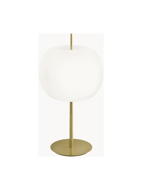 Dimbare tafellamp Kushi, mondgeblazen, Lampenkap: mondgeblazen glas, Goudkleurig, Ø 33 x H 61 cm