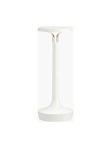 Lámpara de mesa pequeña LED regulable Bonjour, portátil, Plástico, Blanco, Ø 11 x Al 27 cm