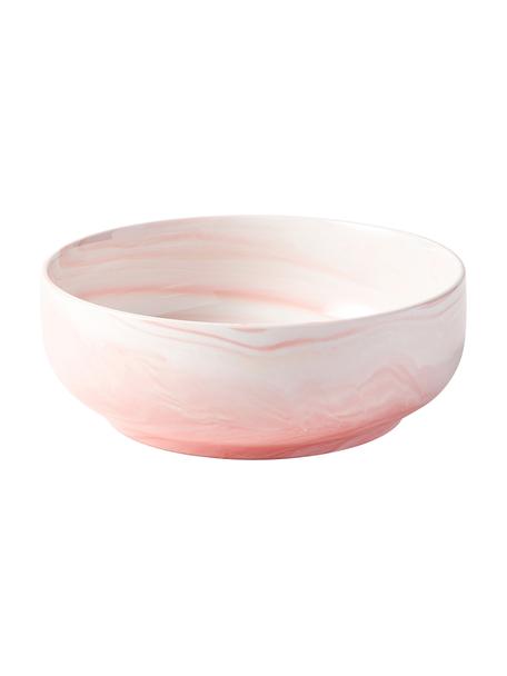 Coupe décorative aspect marbre Livana, Porcelaine, Rose, Ø 25 x haut. 9 cm