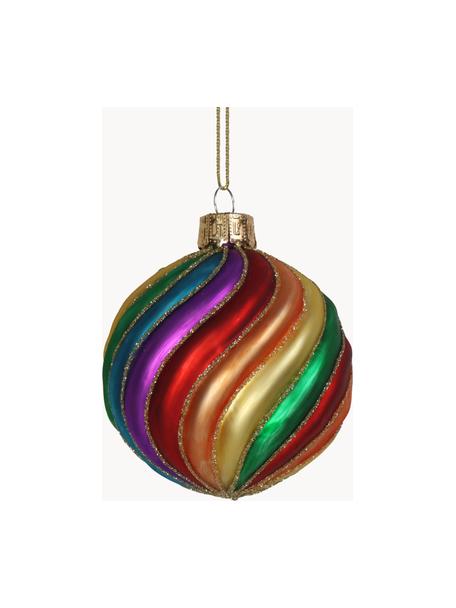 Boules de Noël Rainbow, 6 pièces, Verre, Multicolore, Ø 8 cm