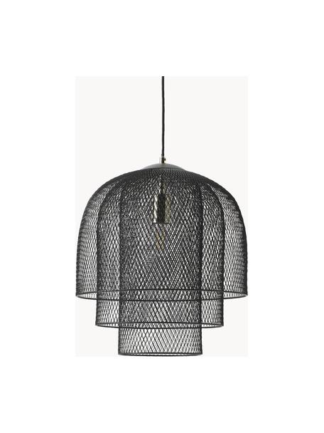 Závěsné svítidlo z kovu Louie, Stropní kryt kabelu, konstrukce a stínidlo: matná černá Kabel: matná černá, Ø 40 cm, V 43 cm