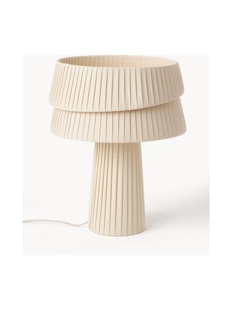 Tafellamp Nyla met asymmetrische lampenkap, Lamp: linnen, Beige, B 6 x H 26 cm