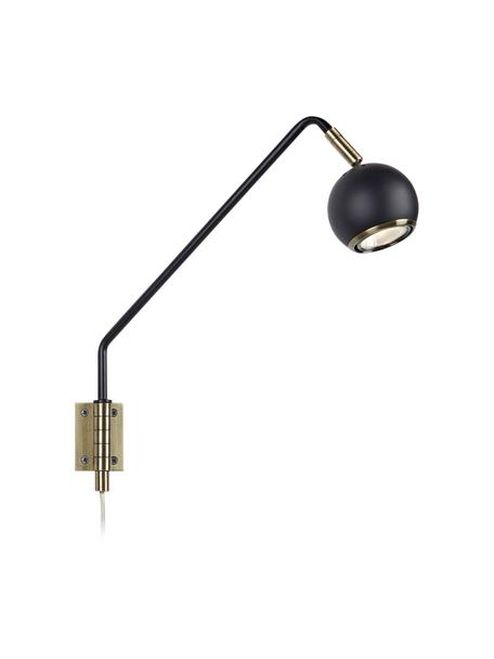 Nastaviteľná nástenná lampa Coco, Čierna, odtiene zlatej, H 33 x V 33 cm