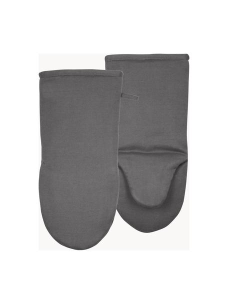 Guantes de horno Soft Kitchen, 2 uds., 100% algodón, Gris oscuro, An 19 x L 36 cm