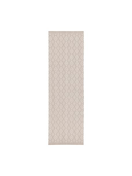In- & outdoor loper Capri in beige/crèmekleur, 86% polypropyleen, 14% polyester, Beige, B 80 x L 250 cm