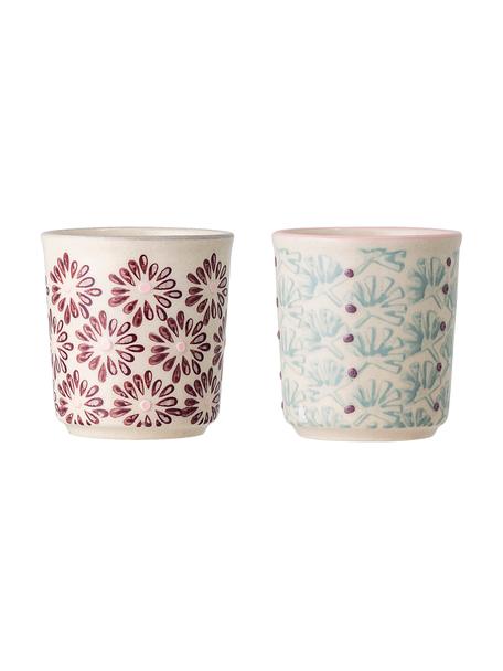 6,5 x 5 cm MIJOMA Set portauovo portauovo bianco con motivo colorato in ceramica bianco, 6 