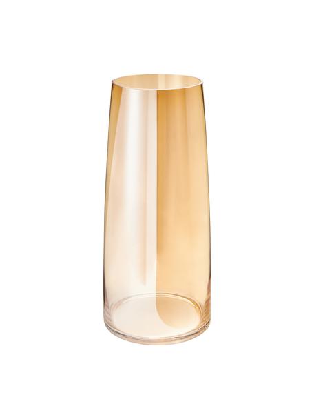 Ručne fúkaná sklenená váza Myla, Sklo, Odtiene jantárovej, Ø 18 x V 40 cm