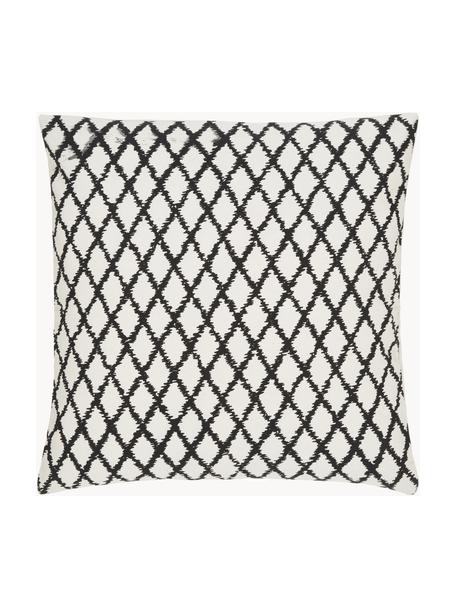 Vzorovaný povlak na polštář Twila, 100 % bavlna, Bílá, černá, Š 45 cm, D 45 cm