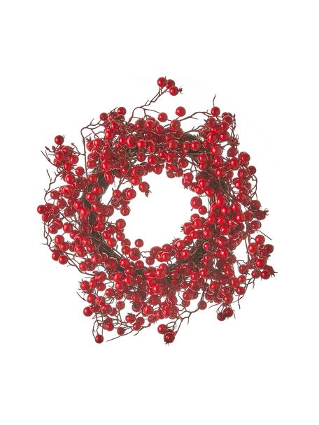 Corona navideña Stirling, Rojo, Ø 40 x Al 10 cm