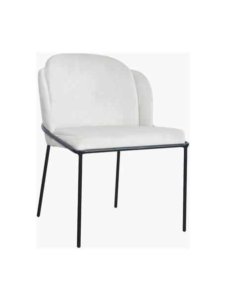 Sametová čalouněná židle Polly, Krémově bílá, Š 57 cm, H 55 cm