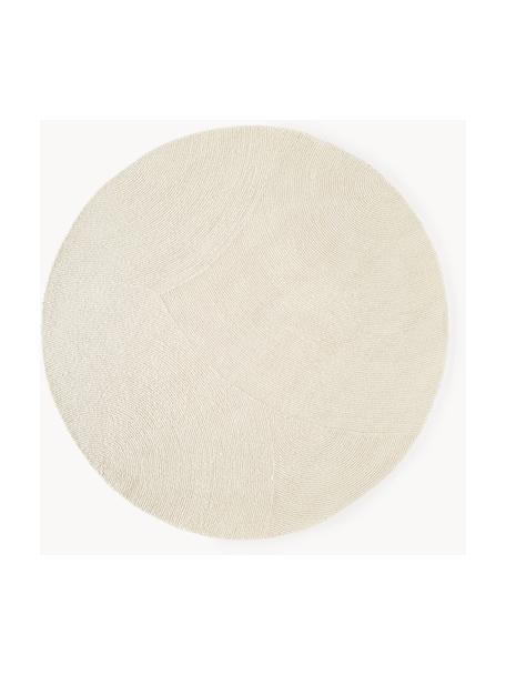 Tapis rond à poils ras tufté main, en matériaux recyclés Eleni, Beige, Ø 250 cm (taille XL)