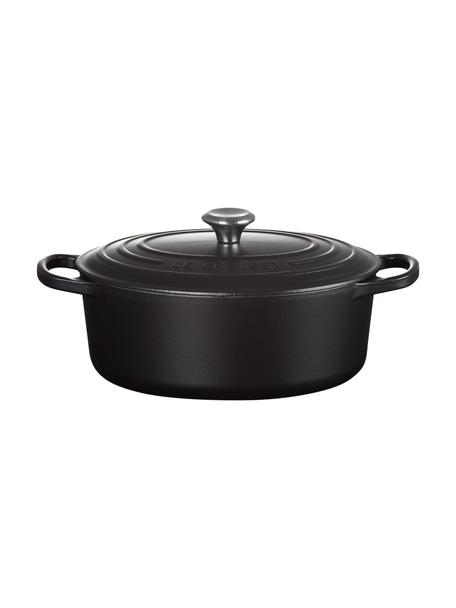 Ovale braadpan Signature Collection uit gietijzer, Geëmailleerd ijzer, Zwart, B 35 x H 15 cm