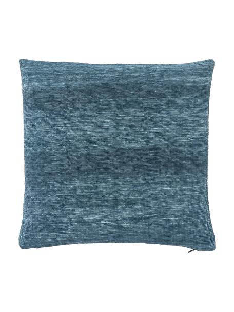 Federa arredo con superficie strutturata Aline, 100% poliestere, Blu, Larg. 45 x Lung. 45 cm