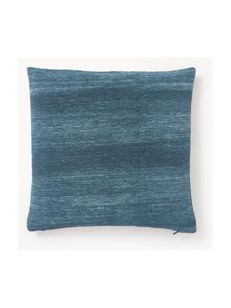 Housse de coussin texturée Aline, 100 % polyester, Bleu, larg. 45 x long. 45 cm
