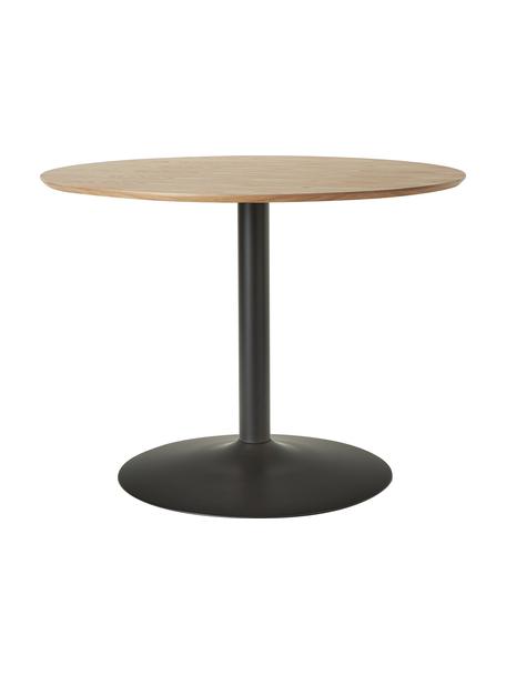 Kulatý jídelní stůl s jasanovou dýhou Menorca, Ø 100 cm, Světle hnědá, černá, Ø 100 cm, V 75 cm