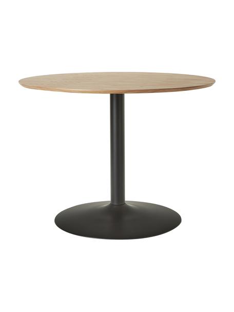 Kulatý jídelní stůl s jasanovou dýhou Menorca, Ø 100 cm, Dřevo, černá, Ø 100 cm, V 75 cm