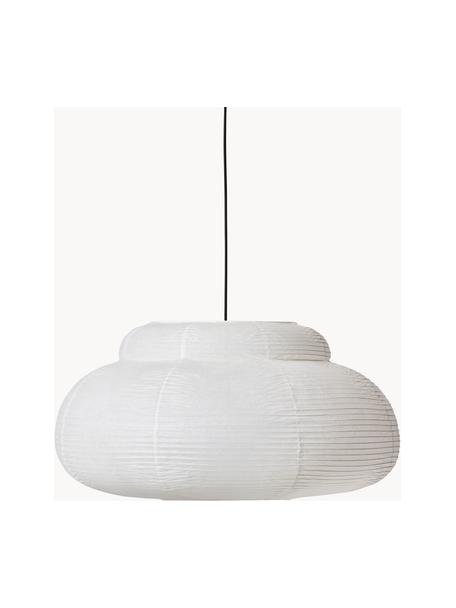 Lámpara de techo de papel de arroz Paper, Pantalla: papel de arroz, Cable: cubierto en tela, Blanco, Ø 80 x Al 41 cm