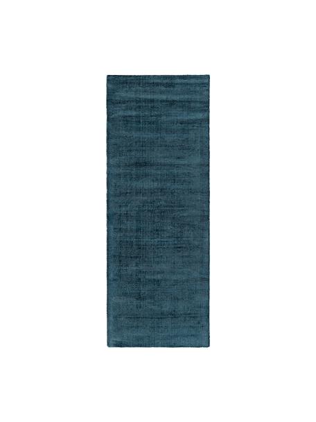 Ručně tkaný viskózový běhoun Jane, Tmavě modrá, Š 80 cm, D 200 cm
