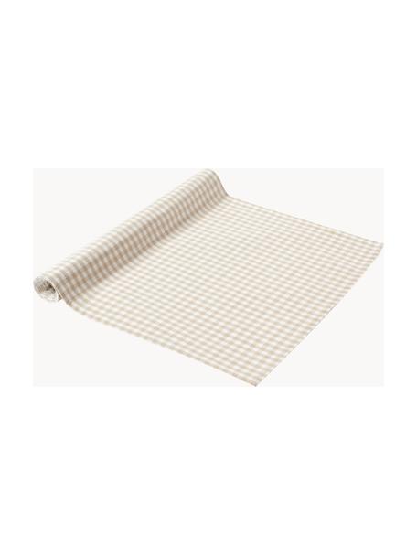 Kockovaný stolový behúň Appoline, 100 %  bavlna, Béžová, lomená biela, Š 50 x D 160 cm