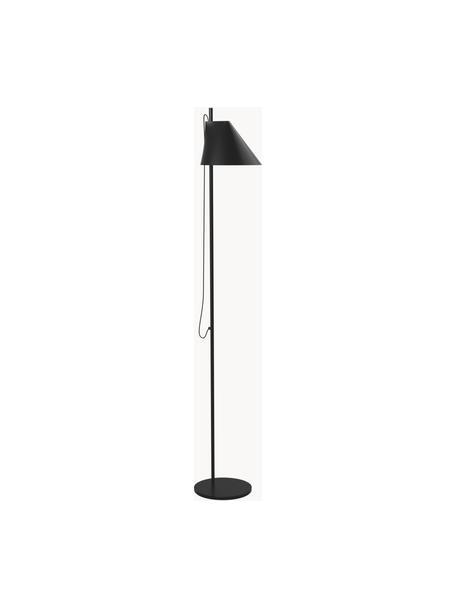 Lámpara de mesa grande LED regulable con temporizador Yuh, Estructura: latón pintado, Cable: plástico, Negro, Al 140 cm