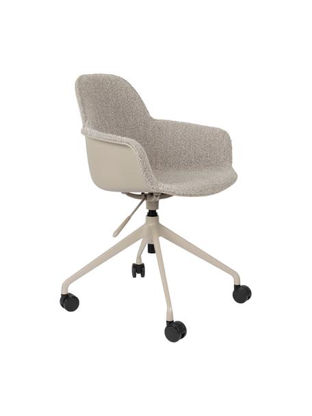 Chaise de bureau en tissu bouclé Albert, hauteur ajustable, En tissu bouclé taupe, larg. 59 x prof. 52 cm
