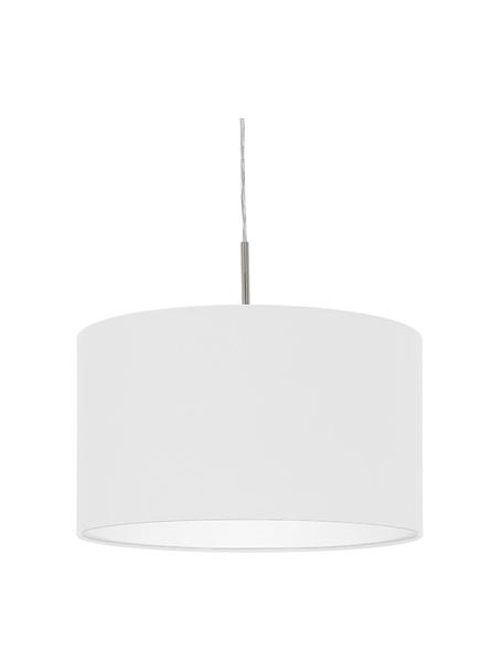 Lámpara de techo Parry, Pantalla: tela, Fijación: metal niquelado, Cable: plástico, Plateado, Ø 38 x Al 22 cm