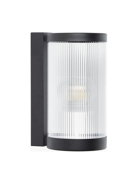 Outdoor wandlamp Coupar, Diffuser: kunststof, Zwart, Ø 13 x H 25 cm