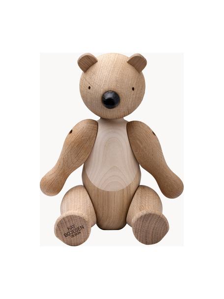 Figura decorativa de madera de roble artesanal Bär, Madera de roble, Madera clara, An 16 x Al 25 cm