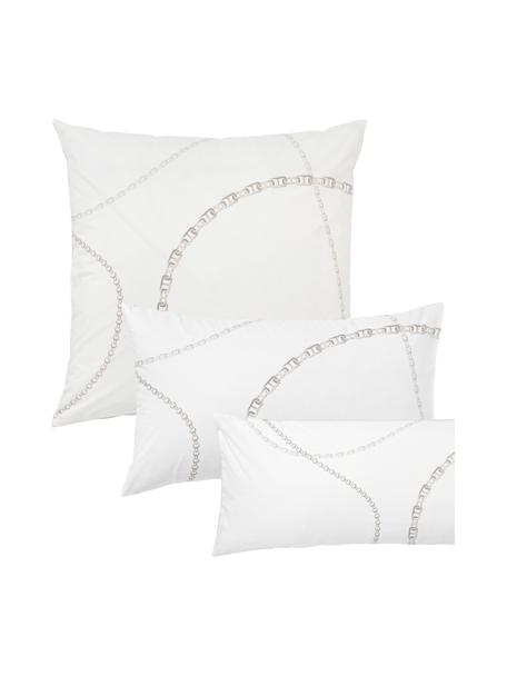 Taie d'oreiller en percale de coton Ciana, Beige, larg. 50 x long. 70 cm