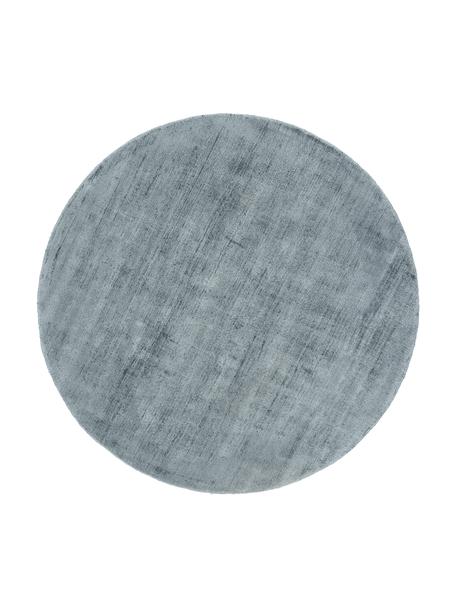 Okrągły ręcznie tkany dywan z wiskozy Jane, Chłodny niebieski, Ø 120 cm (Rozmiar S)