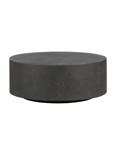 Mesa de centro redonda para exterior de cemento Dean, Revestimiento de hormigón y fibra de vidrio, Marrón oscuro, Ø 80 x Al 32 cm