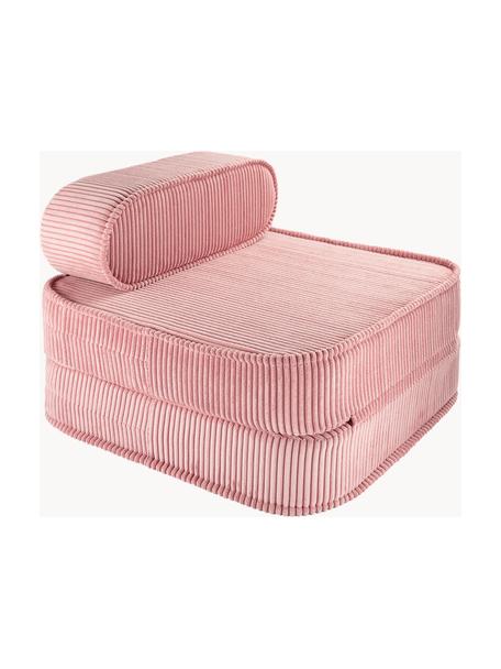 Fauteuil pliant en velours côtelé pour enfant Sugar, Velours côtelé vieux rose, larg. 60 x prof. 65 cm