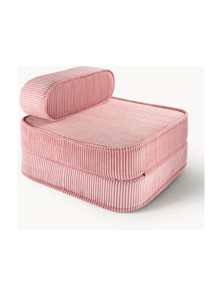 Fauteuil pliant en velours côtelé pour enfant Sugar, Velours côtelé vieux rose, larg. 60 x prof. 65 cm