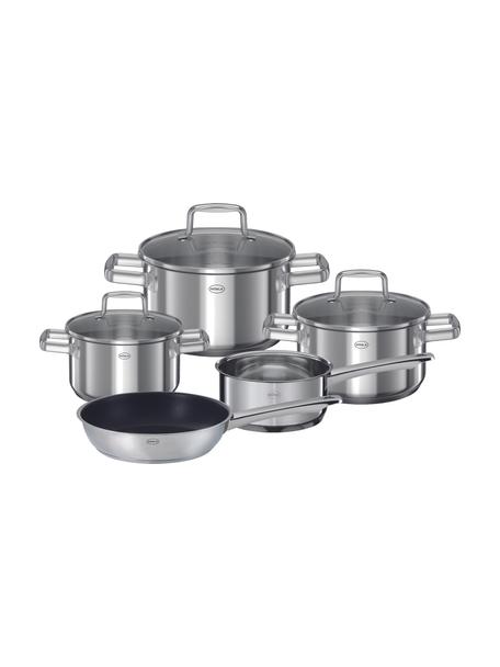 Set de casseroles acier inoxydable Silence par, 5 élém., Acier inoxydable 18/10, Couleur argentée, Lot de différentes tailles