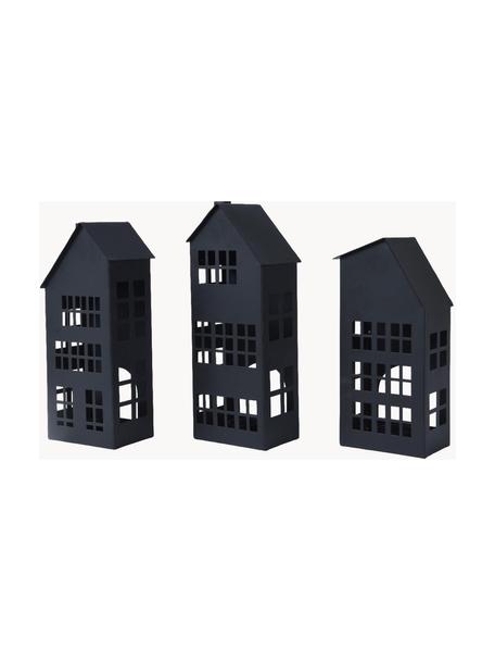 Lichthäuser Sweet Home, 3er-Set, Metall, beschichtet, Schwarz, Set mit verschiedenen Größen