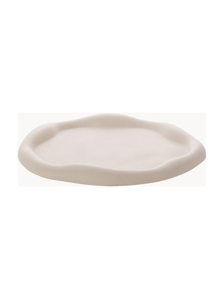 Bandeja decorativa artesanal Cloud, piedra jesmonita, Blanco crema, Ø 19 x Al 2 cm