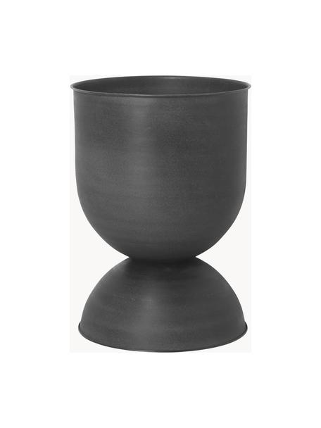 Cache-pot Hourglass, haut. 59 cm, Fer, enduit, Noir, mat, Ø 40 x haut. 59 cm