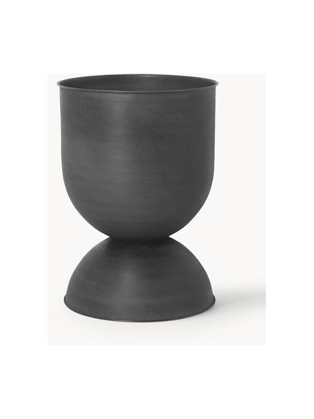 Cache-pot Hourglass, haut. 59 cm, Fer, enduit, Noir, mat, Ø 40 x haut. 59 cm