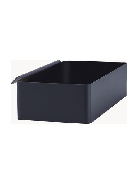 Stahl-Küchenaufbewahrungsbox Flex, Stahl, beschichtet, Schwarz, B 21 x H 5 cm