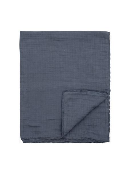 Coperta in cotone Agnes, 100% cotone, Grigio-blu, Larg. 80 x Lung. 100 cm