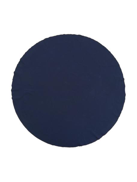 Nappe en coton Wilhelmina, 100 % coton, Bleu foncé, Ø 200 cm
