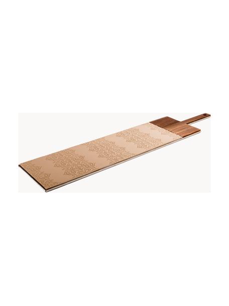 Planche à découper en bois de noyer Taglio, Porcelaine, bois de noyer, Beige clair, bois foncé, long. 79 x larg. 18 cm