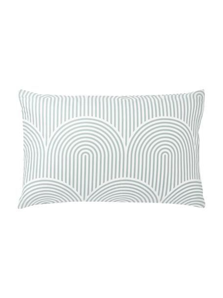 Federa arredo in cotone Arcs, Verde, bianco, Larg. 50 x Lung. 80 cm
