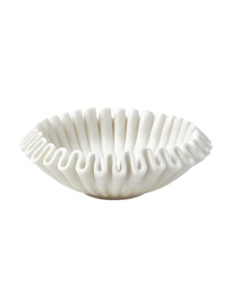 Ciotola decorativa in marmo con superficie strutturata Santorini, Marmo, Bianco, Ø 31 x Alt. 11 cm