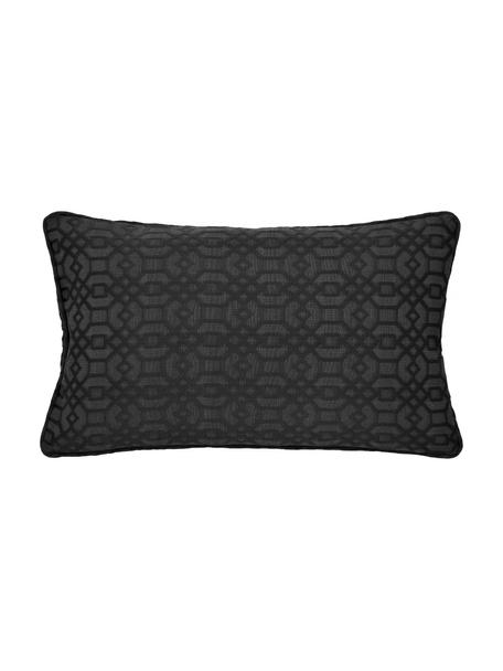 Kissenhülle Feliz mit grafischem Muster, 60% Baumwolle, 40% Polyester, Anthrazit, B 30 x L 50 cm
