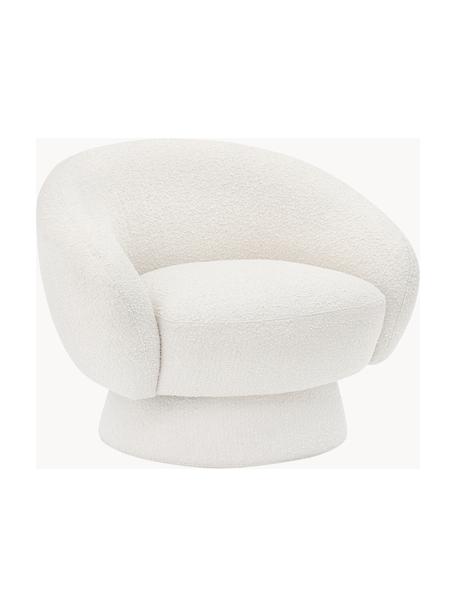 Fotel wypoczynkowy bouclé Ted, Tapicerka: poliester Dzięki tkaninie, Stelaż: drewno sosnowe, sklejka, , Biały bouclé, S 93 x G 82 cm