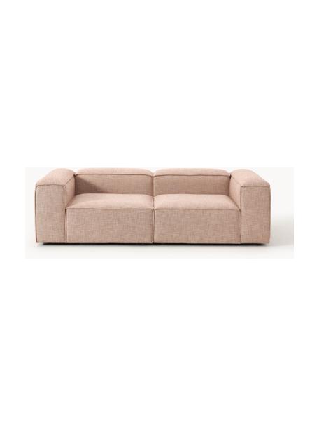 Canapé modulable 3 places en mélange de lin Lennon, Mélange de lin rouge rouille, larg. 238 x prof. 119 cm
