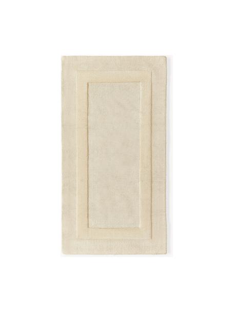 Handgewebter Baumwollteppich Dania mit Hoch-Tief-Struktur, 100 % Baumwolle, GRS-zertifiziert, Beige, B 80 x L 150 cm (Grösse XS)