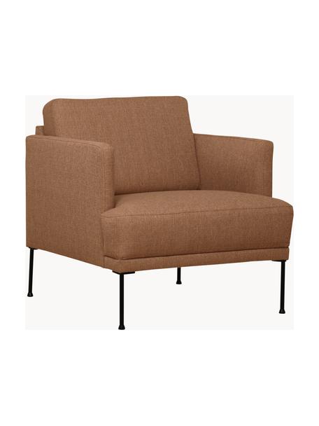 Sessel Fluente, Bezug: 100% Polyester 35.000 Sch, Gestell: Massives Kiefernholz, FSC, Beine: Metall, pulverbeschichtet, Webstoff Hellbraun, B 74 x T 85 cm